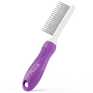 Poodle Pet 2-in-1 Stainless Steel Detangler Comb Cat & Dog Grooming Brush