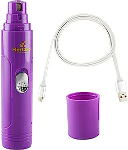 Electric Pet Nail Grinder by Hertzko For Gentle and Painless Paws Grooming Trimming Shaping and Smoothing for Dogs Cats Rabbits and Birds Portable Rechargeable Includes USB Wire