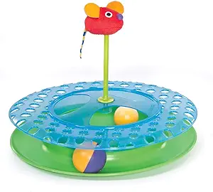 Petstages 066754 Cheese Chase With Catnip Mouse Cat Toy - Blue