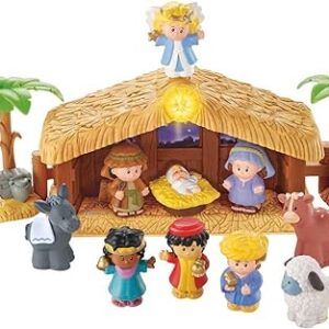 Fisher-Price Little People Deluxe Christmas Story, Nativity Playset With Light, Music and Figures for Toddlers Ages 1 and Up