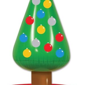 Beistle Inflatable Christmas Tree Cooler, 4’ 8” x 26” Holds approx. 24 12 oz. Cans - Inflatable Cooler for Parties, Drink Containers, Beverage Cooler, Christmas Inflatable, Holiday Decorations