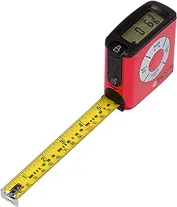 eTape16 Digital Electronic Tape Measure For Accurate Measuring Time-Saving Construction Tool Red Polycarbonate Plastic 3 Memory Functions 16 Feet
