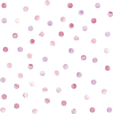 WallPops DWPK2466 Removable Peel & Stick Watercolor Dots Wall Art Kit, Pink