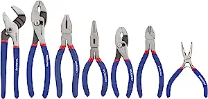 workpro 7-piece pliers set 8-inch groove joint pliers 6-inch long nose 6-inch slip joint 4-1/2 inch long nose 6-inch diagonal 7-inch linesman 8-inch slip joint for diy & home use