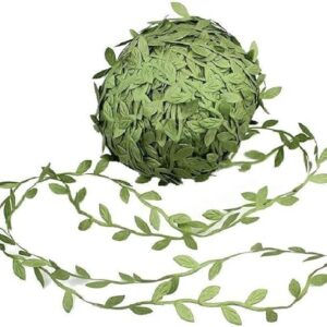 David accessories Olive Green Leaves Leaf Trim Ribbon -20 Yards - for DIY Craft Party Wedding Home Decoration (Olive Green)