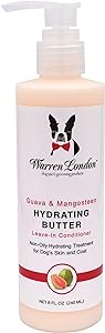 Warren London Hydrating Butter Leave In Conditioner for Dogs | Aloe Vera Dog Lotion for Dry Skin & Coat | Guava 8oz