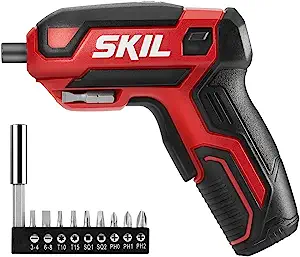 SKIL 4V Rechargeable Screwdriver with Pistol Grip with Magnetic Bit Storage