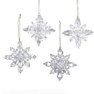 Kurt S. Adler W3613 Ornaments, Clear, 4 Count