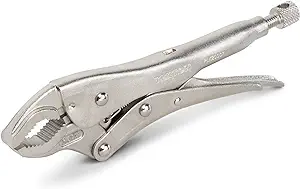 TEKTON 7 Inch Deep Bite Round Jaw Locking Pliers | PLK20007