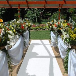 House, Home and More White Carpet Aisle Runner - 3 Feet x 50 Feet