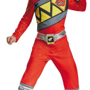 Red Power Rangers Costume for Kids, Official Licensed Red Ranger Dino Charge Classic Power Ranger Suit with Mask