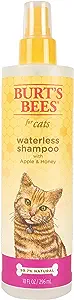 Burts Bees Natural Pet Care Waterless Shampoo with Apple & Honey Dry Shampoo for All Cats for Use In Between Baths Spray Cruelty Free Sulfate & Paraben Free 10 oz.