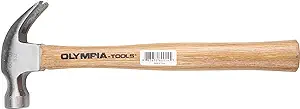 Olympia Tools 2006824 8 oz Smooth Face Claw Hammer Wood Handle