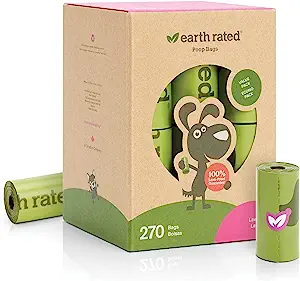 Earth Rated Dog Poop Bags Guaranteed Leak Proof and Extra Thick Waste Bag Refill Rolls For Dogs Lavender Scented 270 Count