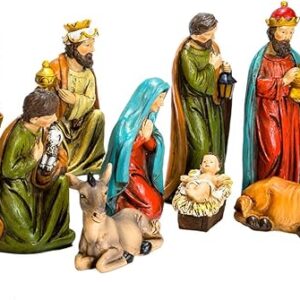 Kurt S. Adler 4 to 5-Inch Resin Table Piece Nativity, Set of 9