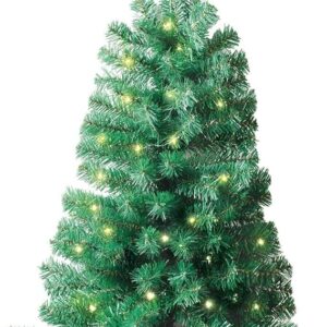 Jobar IdeaWorks Wall Mounted Christmas Tree, Lighted, and 3 Feet Tall, One Size Fits All, Green