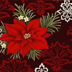 Toland Home Garden 800109 Red Damask Winter Door Mat 18x30 Inch Christmas Outdoor Doormat for Entryway Indoor Entrance