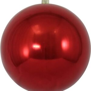 Christmas By Krebs 12" (300mm) Shiny Sonic Red [1 Piece] Solid Commercial Grade Indoor and Outdoor Shatterproof Plastic, UV and Water Resistant Ball Ornament Decorations