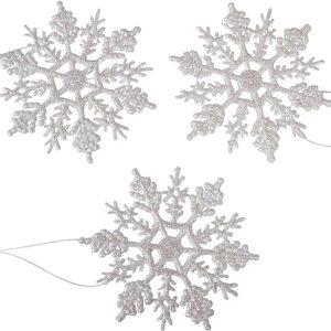 Darice 1619-60 10-Piece Pearlized Snowflake Ornament, 4-Inch