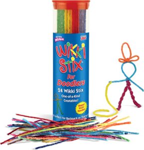 WikkiStix Sensory Fidget Toy, Arts and Crafts for Kids, Non-Toxic, Waxed Yarn, 6 inch, Reusable Molding and Sculpting Sticks, American, Assorted Colors, 24 Count (Pack of 1), Multi