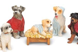 Dogs with Blanket Robes Christmas Nativity 7 Piece Set