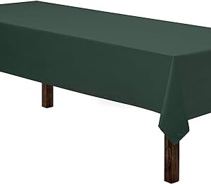 Gee Di Moda Rectangle Tablecloth - 60 x 102 Inch | Hunter Green Rectangular Table Cloth for 6 Foot Table in Washable Polyester | Great for Buffet Table, Parties, Holiday Dinner, Wedding & Baby Shower