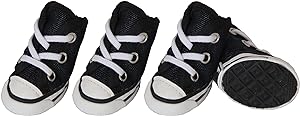 Pet Life Extreme-Skater Canvas Casual Grip Pet Dog Shoes Sneakers - Set Of 4