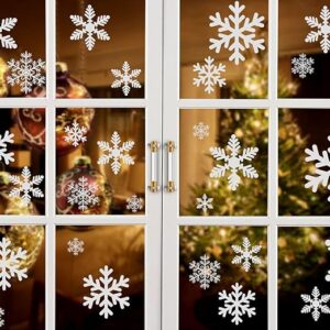 Kesoto Christmas Decoration Snowflake Window Clings Glueless PVC Wall Stickers for Windows Glasses, 10 Sheet