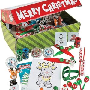 Fun Express Santa's Toy Chest Toy Assortment (100 Pieces) Stocking Novelty Christmas Toys