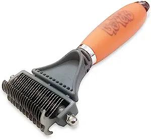 GoPets 2 Sided Professional Grooming Brush and Dematting Undercoat Comb Rake for Deshedding