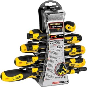 Performance Tool W1718 Screwdriver Set with Rack 30-Piece
