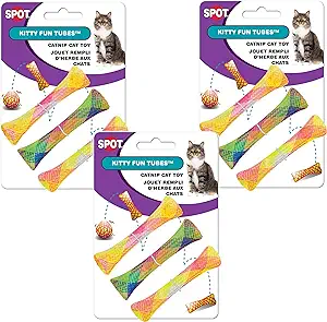 Ethical Cat 689715 Kitty Fun Tubes Catnip Cat Toy - Assorted 3 Pack