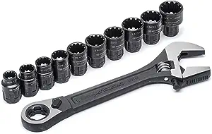 3/8 in. Drive Pass-Thru Adjustable Wrench Set 11-Piece