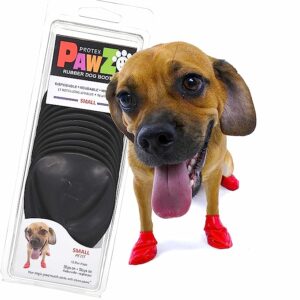 PawZ Rubber Dog Boots for Small Dogs 12pk Small Black Dog Booties