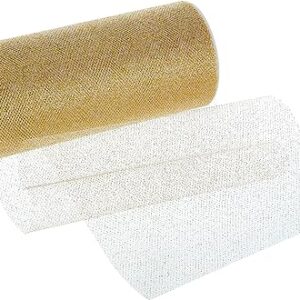 Berwick Offray Gold Sparkle Tulle by the Bolt, 6'' W, 25 Yards